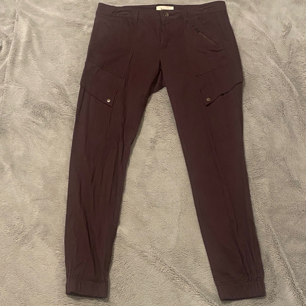 Rewind Juniors Burgundy/Maroon Cargo Jogger Pants